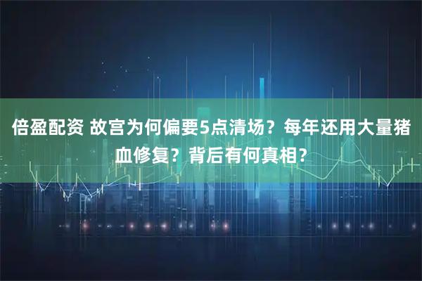 倍盈配资 故宫为何偏要5点清场？每年还用大量猪血修复？背后有何真相？